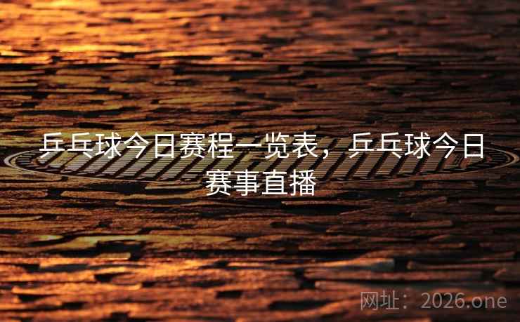 乒乓球今日赛程一览表，乒乓球今日赛事直播