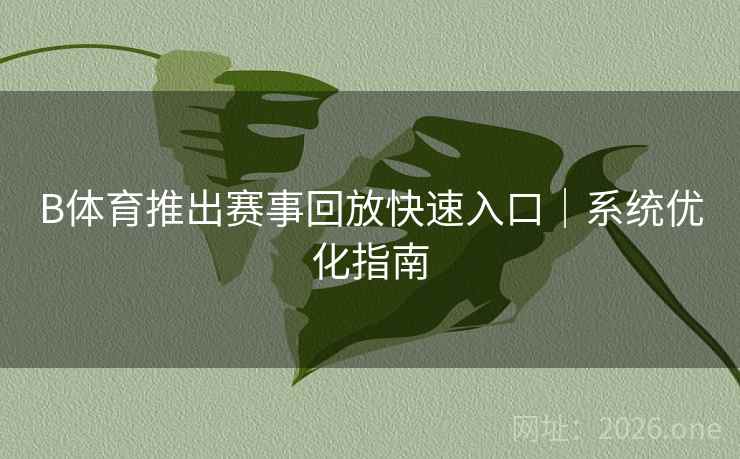 B体育推出赛事回放快速入口｜系统优化指南